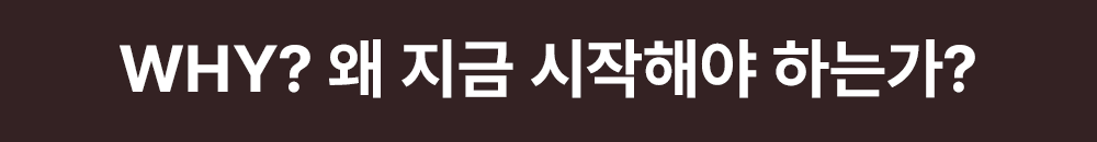 Why? 왜 지금 시작해야 하는가?
