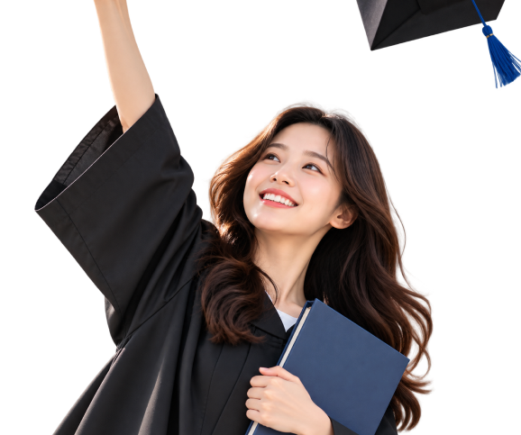 학사모를 쓴 여성
