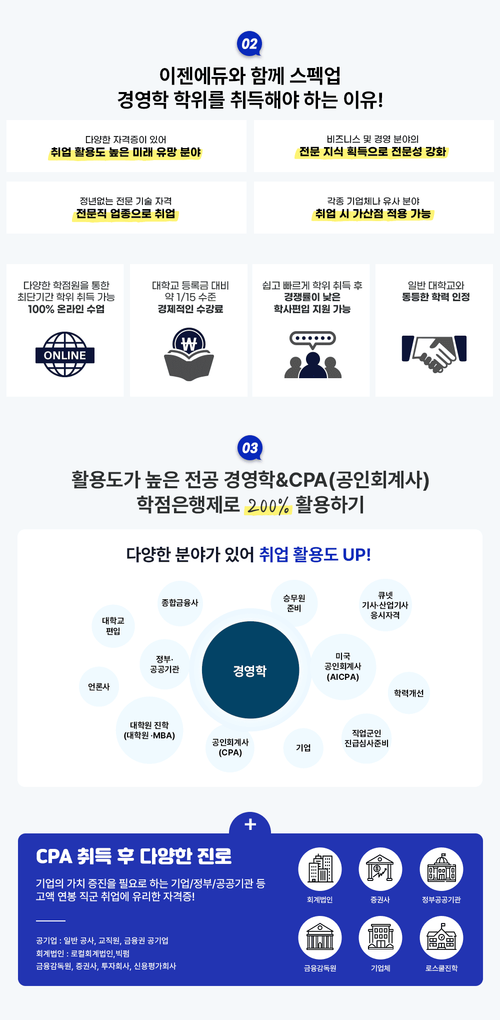 02  Բ  濵  ؾϴ ! پ ڰ ־  Ȱ뵵  ̷  о Ͻ  濵 о   ȹ  ȭ    ڰ     ü  о      پ   ִܱⰣ    100% ¶  б ϱ   1/15           л   Ϲ б͵ з  03 Ȱ뵵   濵&CPA(ȸ)  200% Ȱϱ پ о߰ ־  Ȱ뵵 UP! 濵 - б  / л / Ρ / ձ / п (п MBA) / ȸ(CPA) / ¹ غ / ť 硤 ڰ ̱ ȸ(AICPA) /  /  ޽ɻغ / з° + CPA   پ   ġ  ʿ ϴ //       ڰ! - ȸ / ǻ / ΰ /  / ü / ν *  : Ϲ , ,   ȸ : ȸ, , ǻ, ȸ, ſȸ
